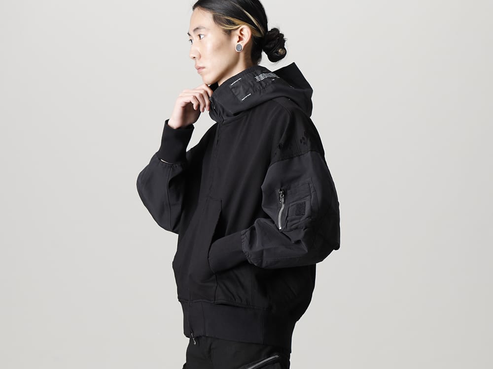 JULIUS 2022-23AW - The third delivery items from the JULIUS 2023PS collection are now available! Available in stores and mail order from now! - 807CUM3-Black(Cotton Sweat Damaged Combo Hoodie Black) - 1-004