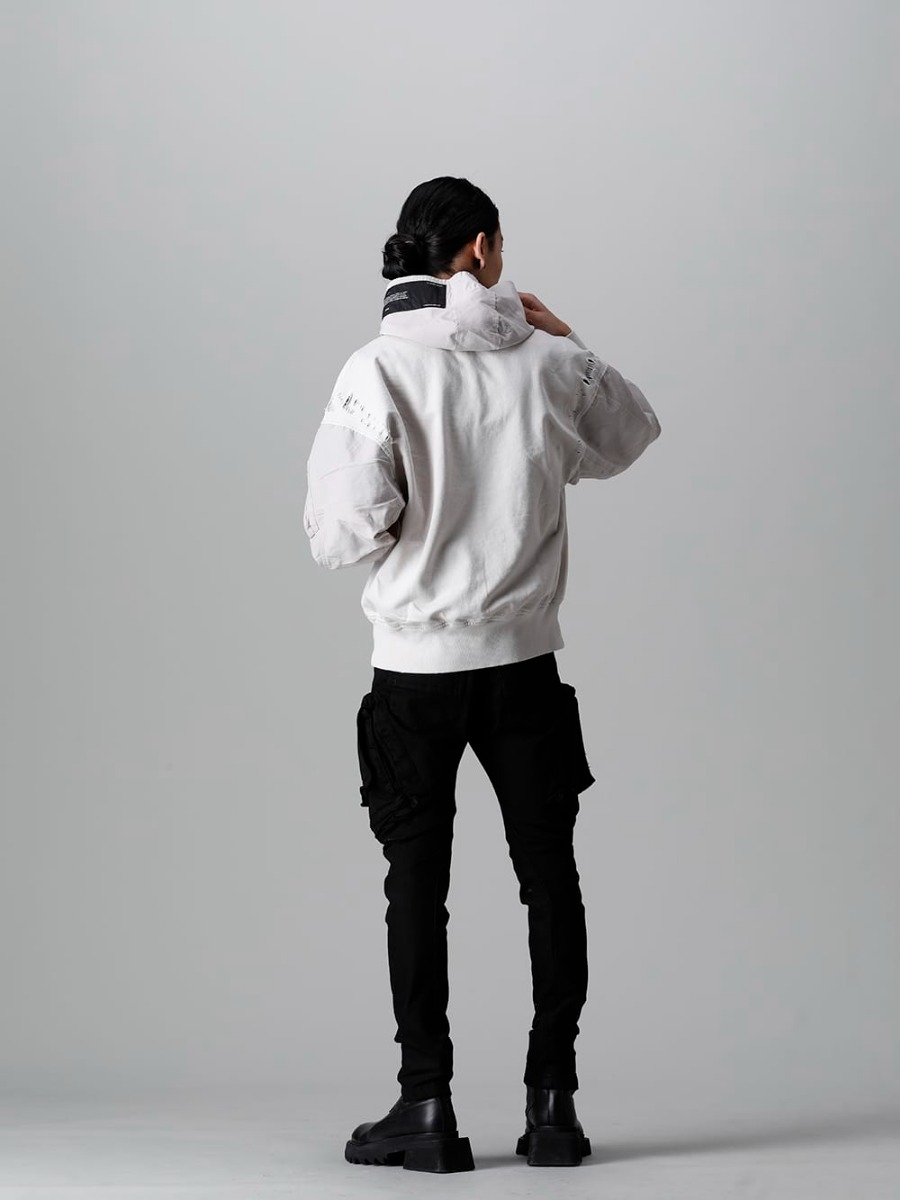 JULIUS 2022-23AW - The third delivery items from the JULIUS 2023PS collection are now available! Available in stores and mail order from now! - 807CUM3-Plaster(Cotton Sweat Damaged Combo Hoodie Plaster) - 1-008