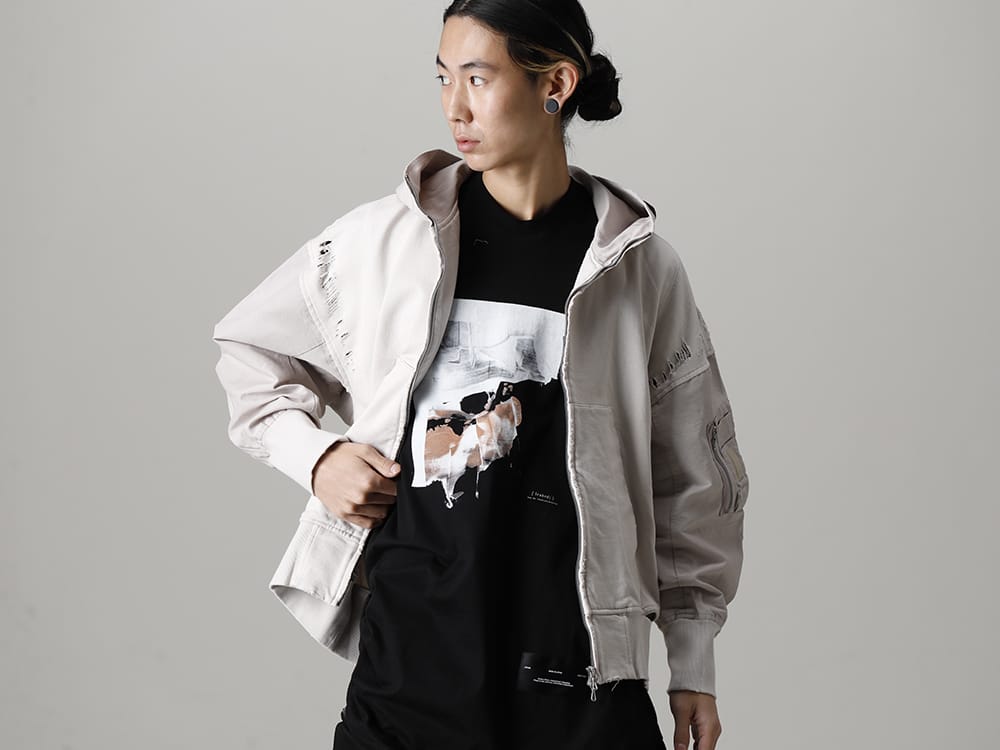 JULIUS 2022-23AW - The third delivery items from the JULIUS 2023PS collection are now available! Available in stores and mail order from now! - 807CUM3-Plaster(Cotton Sweat Damaged Combo Hoodie Plaster) - 1-009