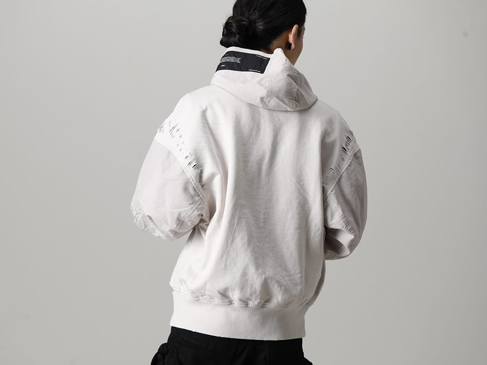 JULIUS 2022-23AW - The third delivery items from the JULIUS 2023PS collection are now available! Available in stores and mail order from now! - 807CUM3-Plaster(Cotton Sweat Damaged Combo Hoodie Plaster) - 1-011