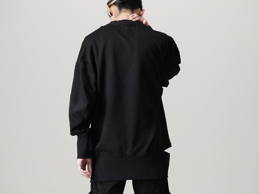 JULIUS 2022-23AW - The third delivery items from the JULIUS 2023PS collection are now available! Available in stores and mail order from now! - 807CUM4-Black(Cotton Sweat Damaged Pullover Black) - 2-004