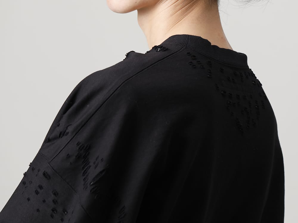 JULIUS 2022-23AW - The third delivery items from the JULIUS 2023PS collection are now available! Available in stores and mail order from now! - 807CUM4-Black(Cotton Sweat Damaged Pullover Black) - 2-006