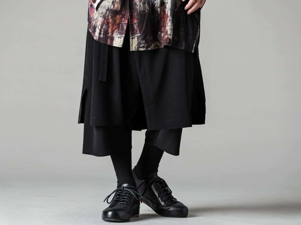 Yohji Yamamoto-ヨウジヤマモト 22-23AW(秋冬) スタイリング - ラップパンツ ライトウェイトなタキシード生地を使用した春夏ラップパンツ HZ-P16-500-スタンダードラップパンツ - Handsewn-Classic-Lo-ハンドソーン クラシック ロー-3 3-001
