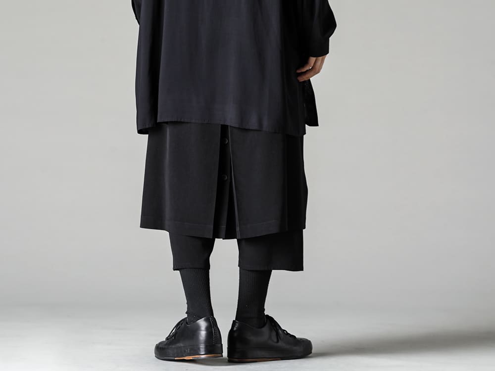 Yohji Yamamoto-ヨウジヤマモト 22-23AW(秋冬) ライトウェイトなタキシード生地を使用した春夏ラップパンツ - HZ-P16-500-スタンダードラップパンツ - Handsewn-Classic-Lo-ハンドソーン クラシック ロー-3 3-002
