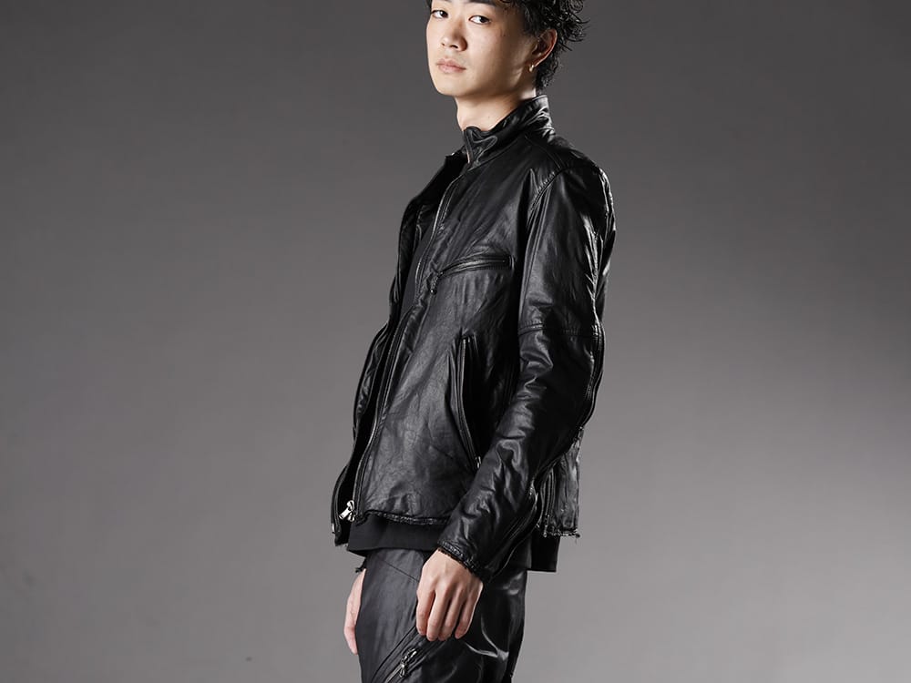 The Viridi-anne 2022-23AW - Leather jacket with military-style details. - VI-3504-06-Black(Goat Leather Jacket Black) - 2-002