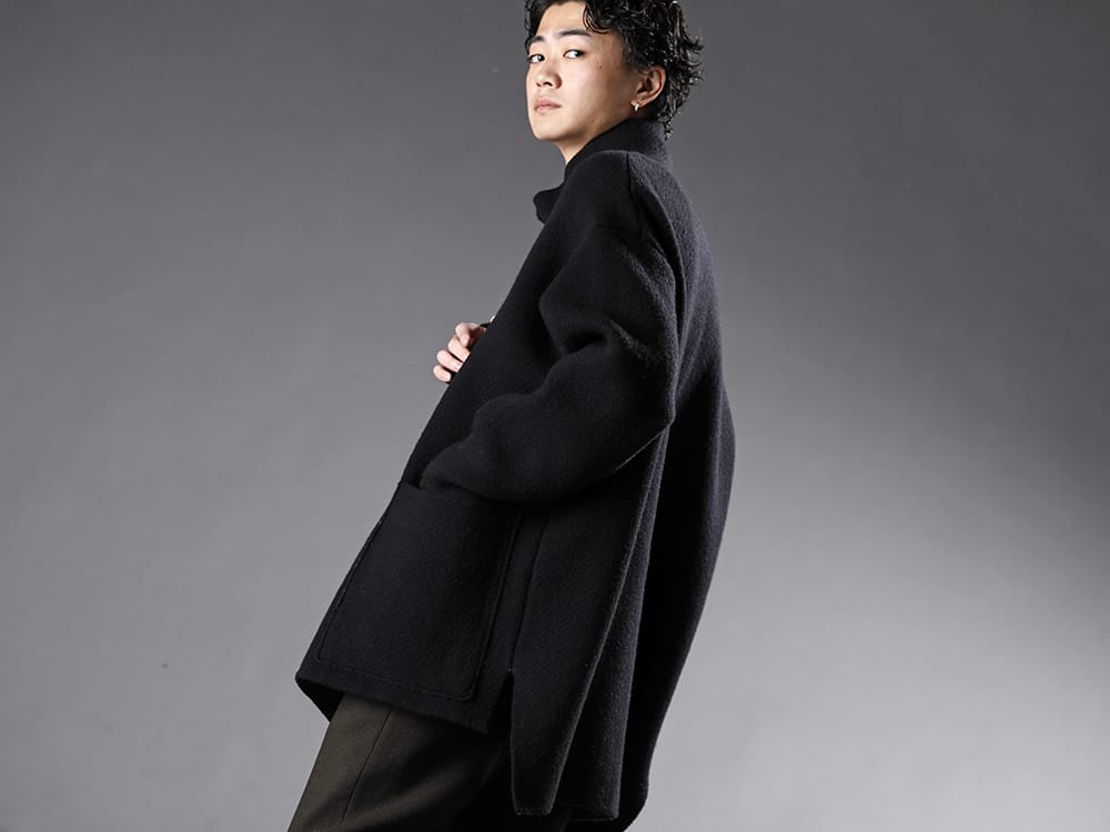 The Viridi-anne 2022-23AW A knit blouson that can be used like a coat  - VI-3528-06-Black - Reversible Knit Blouson Black 2-001