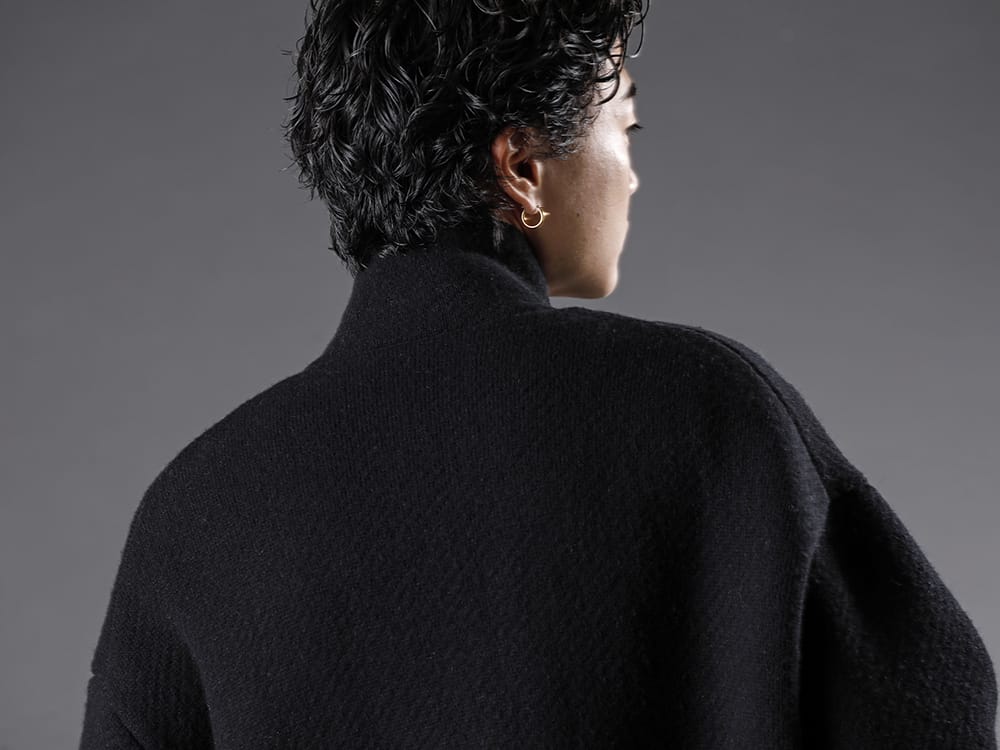 The Viridi-anne 2022-23AW A knit blouson that can be used like a coat  - VI-3528-06-Black - Reversible Knit Blouson Black 2-004
