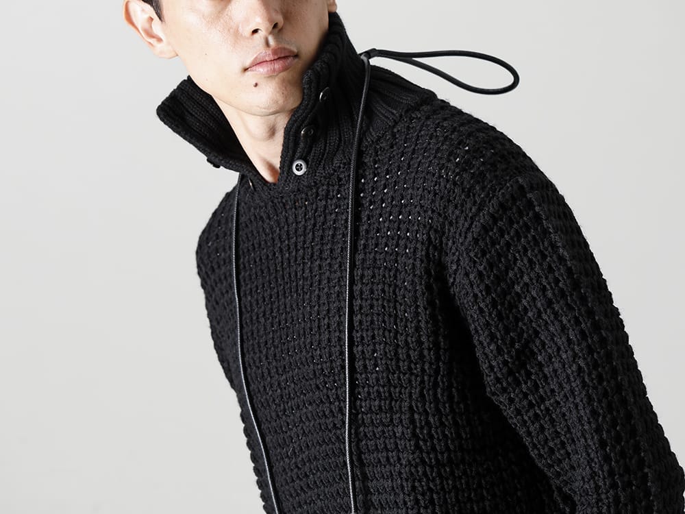 RIPVANWINKLE 2022-23AW Deck jumper with detachable collar part.  - 124 - Shell Coat - RB-428 - Deck Sweater - SA1VZ0002 - Hanging Phone Pouch 2-004