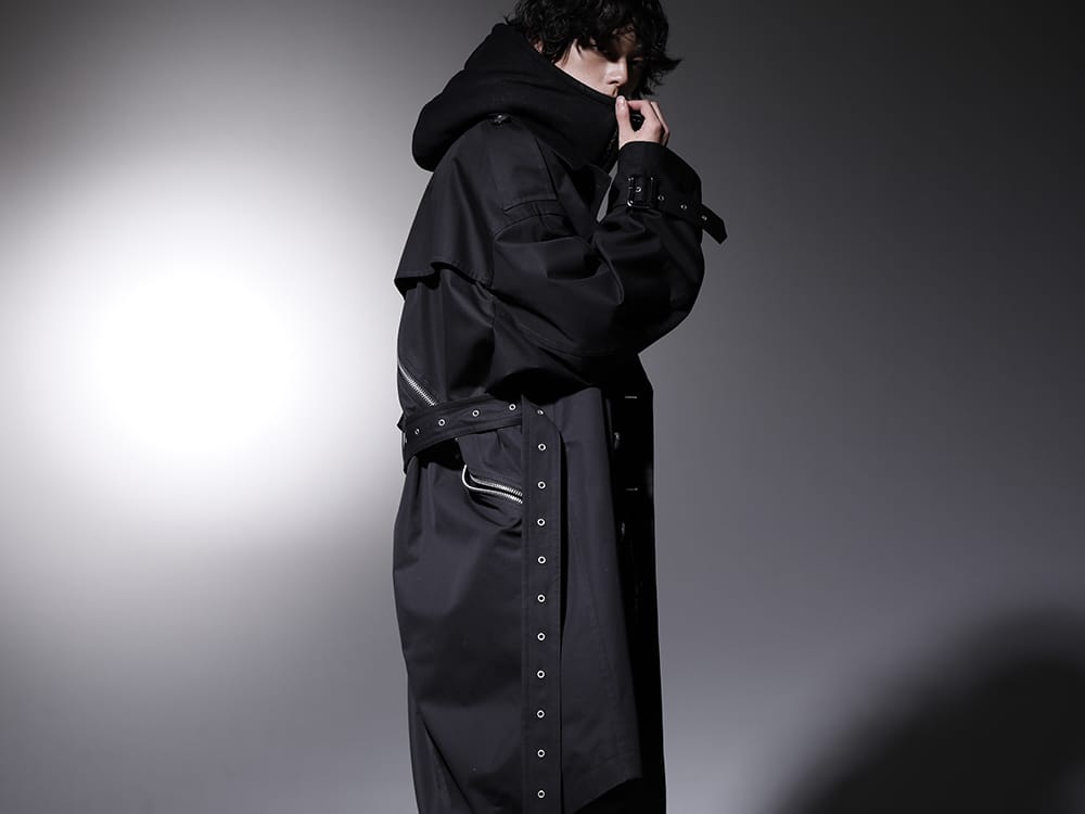 タカヒロミヤシタ ザソロイスト / ディーハイゲン 2022-23AW - 今季らしいディテールを取り入れたコート - sj.0010AW22(ダブルジップ バルーンシェイプド トレンチコート) ST101-0122A(無撚糸裏毛コーティングダブルジップフーデッドジャケット) - 2-002