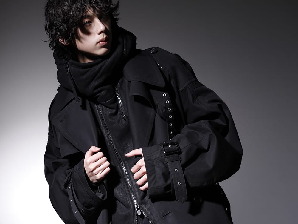 タカヒロミヤシタ ザソロイスト / ディーハイゲン 2022-23AW - 今季らしいディテールを取り入れたコート - sj.0010AW22(ダブルジップ バルーンシェイプド トレンチコート) ST101-0122A(無撚糸裏毛コーティングダブルジップフーデッドジャケット) - 2-004