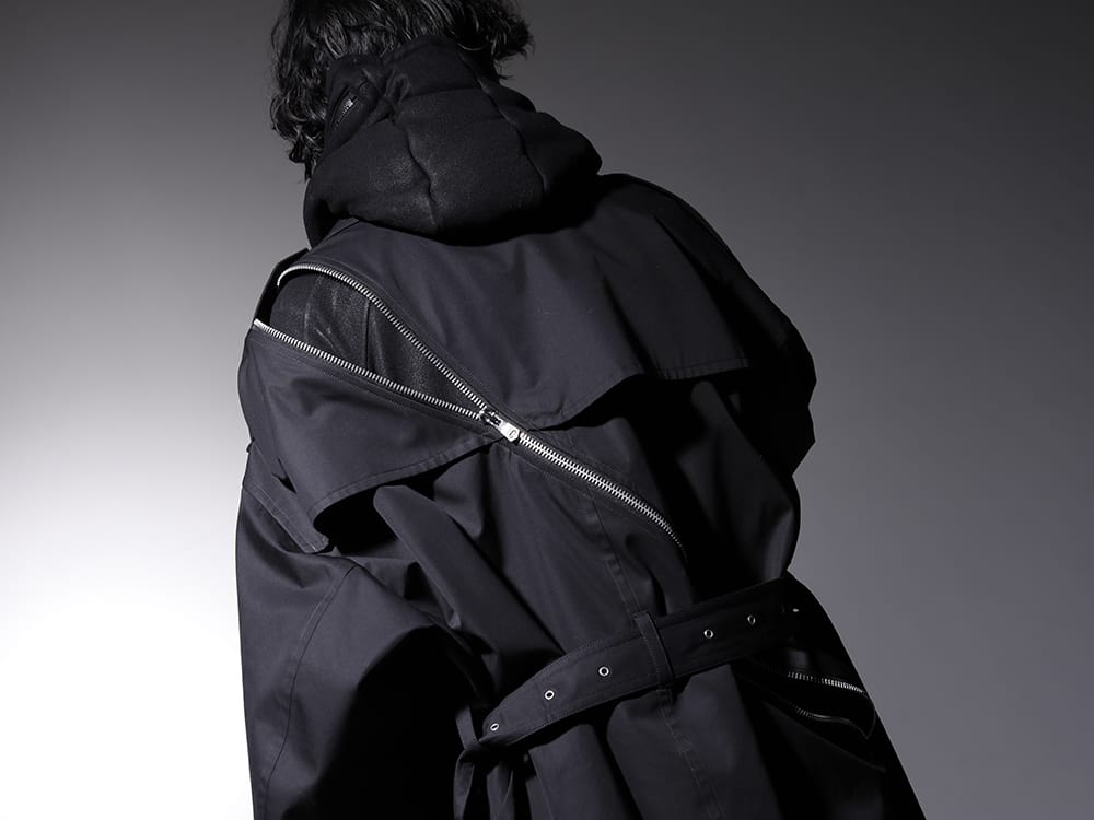 タカヒロミヤシタ ザソロイスト / ディーハイゲン 2022-23AW - 今季らしいディテールを取り入れたコート - sj.0010AW22(ダブルジップ バルーンシェイプド トレンチコート) ST101-0122A(無撚糸裏毛コーティングダブルジップフーデッドジャケット) - 2-008