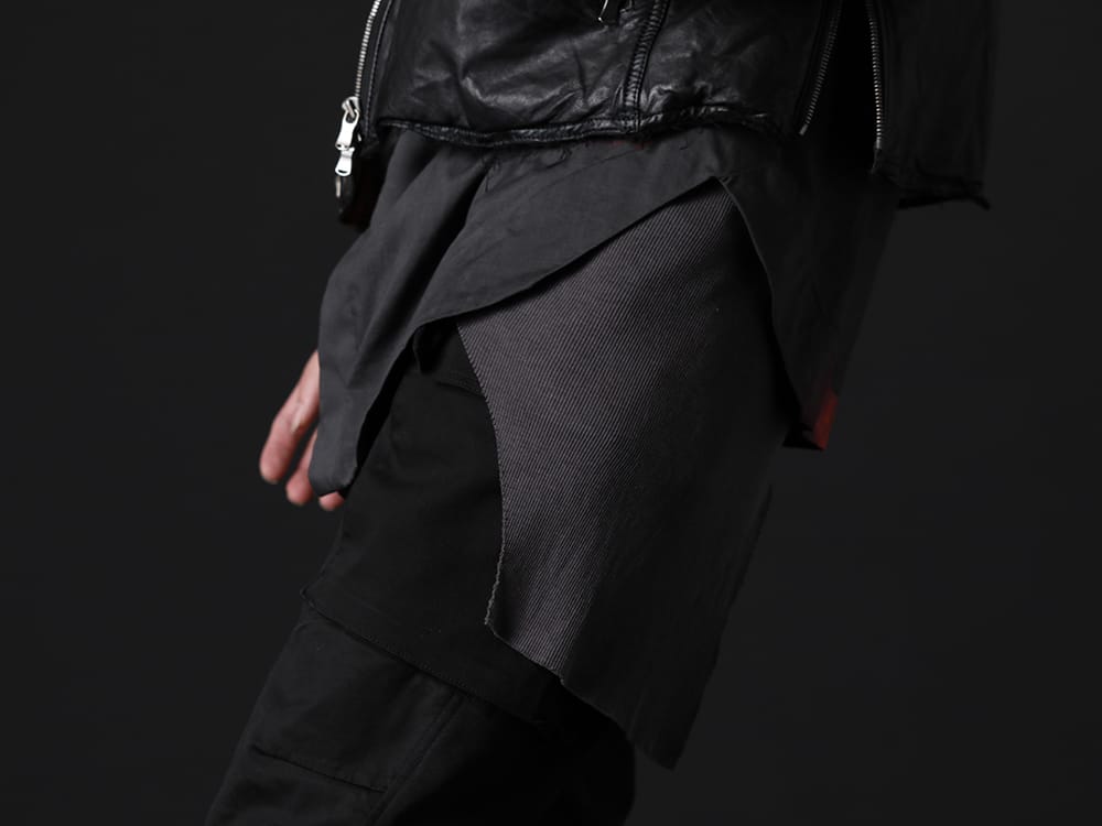 ユリウス 2022-23AW - タイトでThe Viridi-anneらしさのあるレザージャケット。 - 799CUM25-Charcoal(リブ アシンメトリーカットソー チャコール) - 2-009