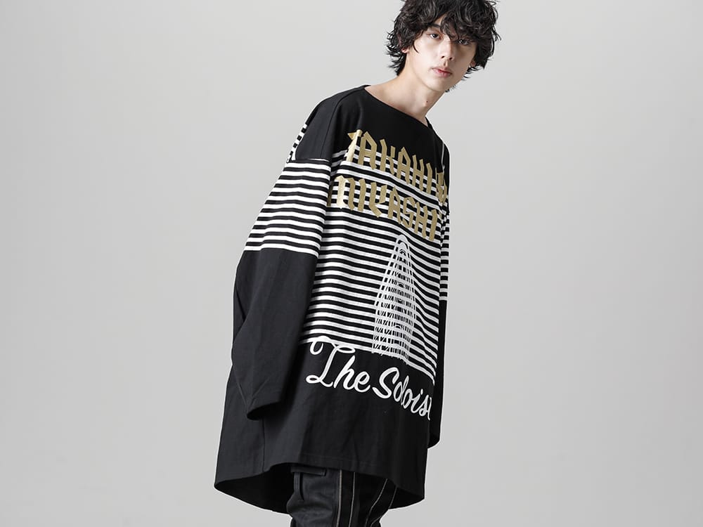 TAKAHIROMIYASHITATheSoloist 22-23AW double zip balloon shaped basque shirt Black x White