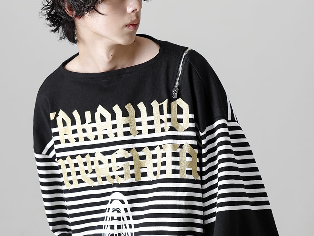 TAKAHIROMIYASHITATheSoloist 22-23AW double zip balloon shaped basque shirt Black x White 2-001