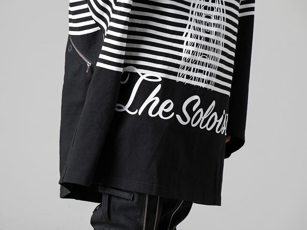 TAKAHIROMIYASHITATheSoloist 22-23AW double zip balloon shaped basque shirt Black x White 2-002