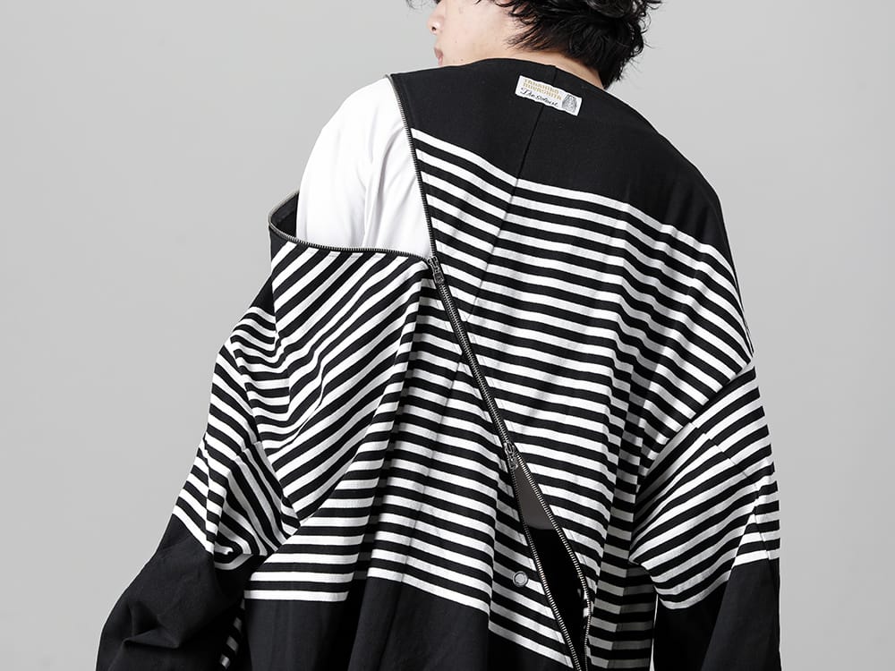 TAKAHIROMIYASHITATheSoloist 22-23AW double zip balloon shaped basque shirt Black x White 2-006