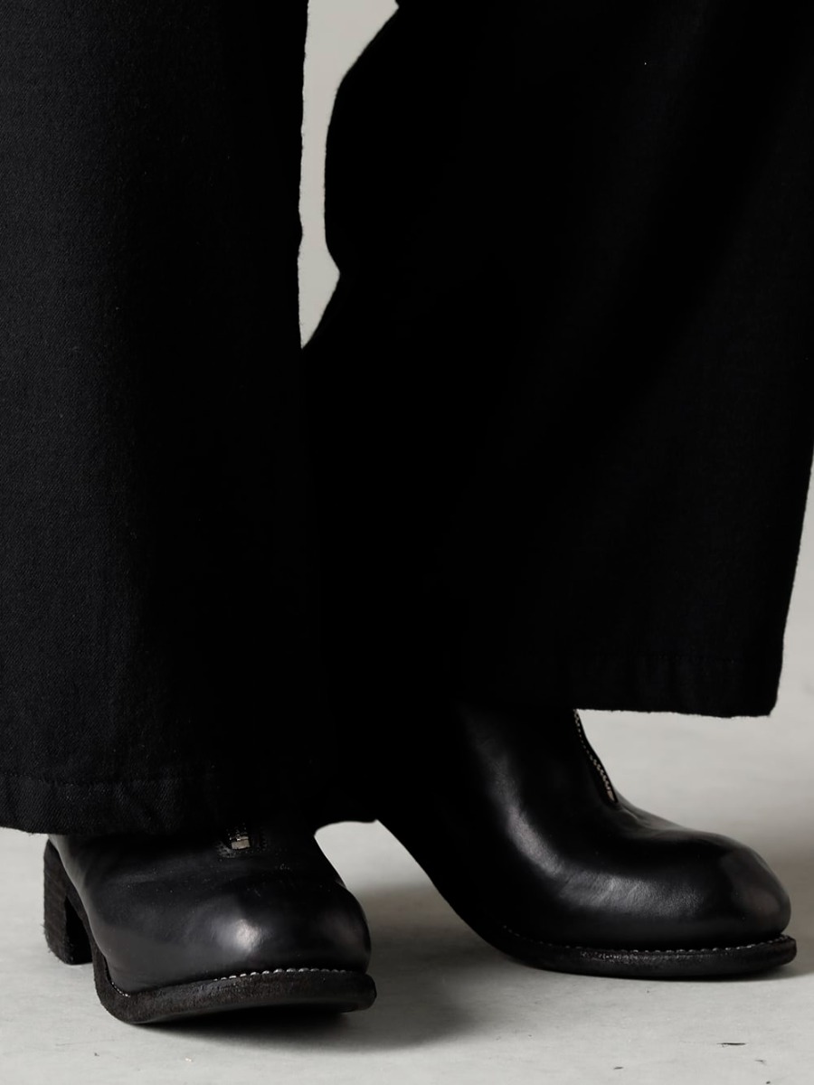 NOUSAN 22-23AW Coordinate with items that are also practical. - Bretagne-pants-Long-Wool-Black Bretagne pants Long Wool Black - PL1 Front Zip Boots Double Sole - Horse Full Grain Leather 3-005