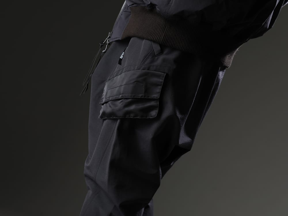 ユリウス 2022-23AW - 万能なアイテム且つ、デザイン性も感じるカーゴパンツ。 - 807PAM1-Black(コットンスウェット サルエルパンツ ブラック) - 3-006