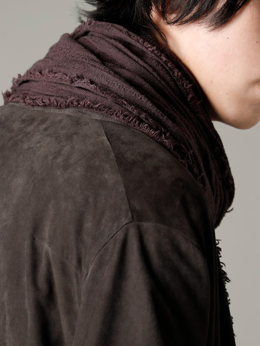 Bergfabel(バーグファベル) 22-23AW(秋冬) ワーカーシャツらしくゆとりがありリラックスしたフィット感  - LSH30-L11 ワーカーシャツ - TTW-jw-blk ウールジョーゼットボトルネック ブラック 2-002