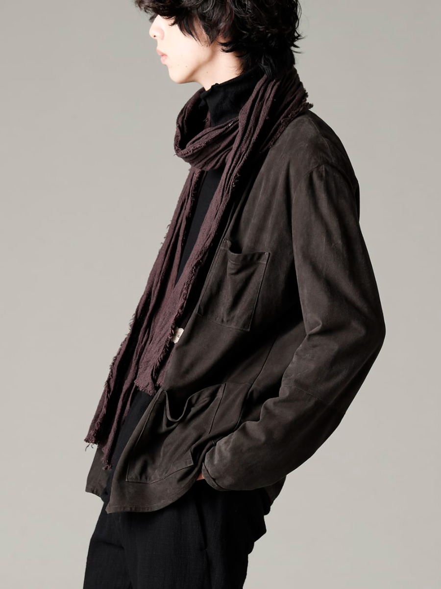 Bergfabel(バーグファベル) 22-23AW(秋冬) ワーカーシャツらしくゆとりがありリラックスしたフィット感  - LSH30-L11 ワーカーシャツ - TTW-jw-blk ウールジョーゼットボトルネック ブラック 2-004