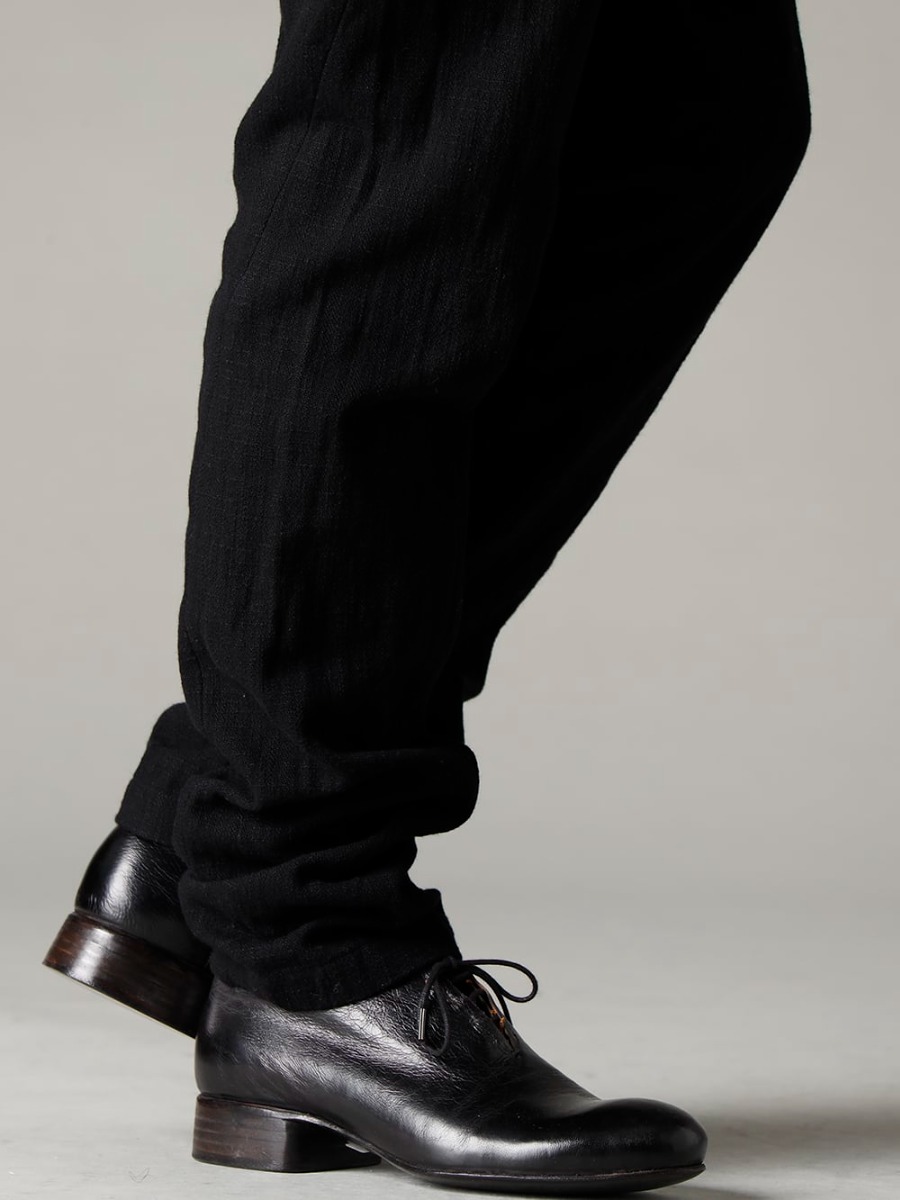 Bergfabel(バーグファベル) 22-23AW(秋冬) 激しくシュリンクさせたブランド定番のストール - UP110-354B コントゥア パンツ 2.0 - Derby-W-Hidden-Laces-Kangaroo-Black W. ヒドゥン レース ダービーシューズ カンガルー ブラック 3-005