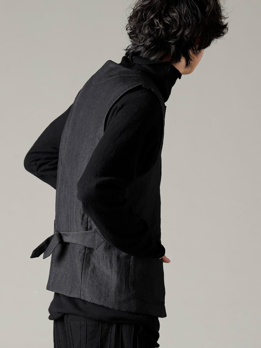 NOUSAN 22-23AW This is a garment that can be used casually as well.  - crew-neck-gilet-padding Crew Neck Gilet Padding - TTW-jw-blk Wool Georgette Bottleneck Black 2-002