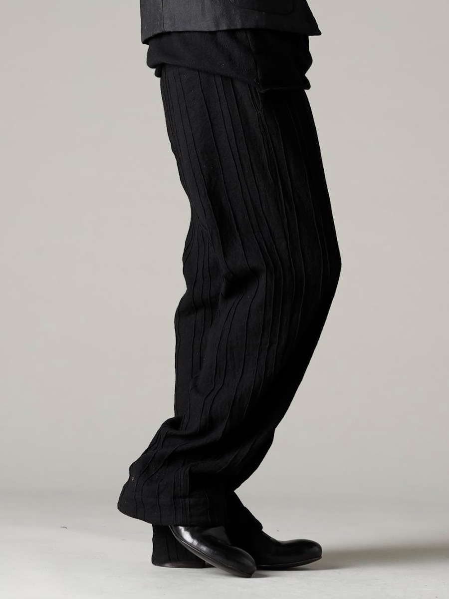 NOUSAN 22-23AW It creates a change in your winter coordination. - linea-preatwool Pleated Wool Wide Pants - Derby-W-Hidden-Laces-Kangaroo-Black W. Hidden Laces Derby Shoes Kangaroo Black 3-005