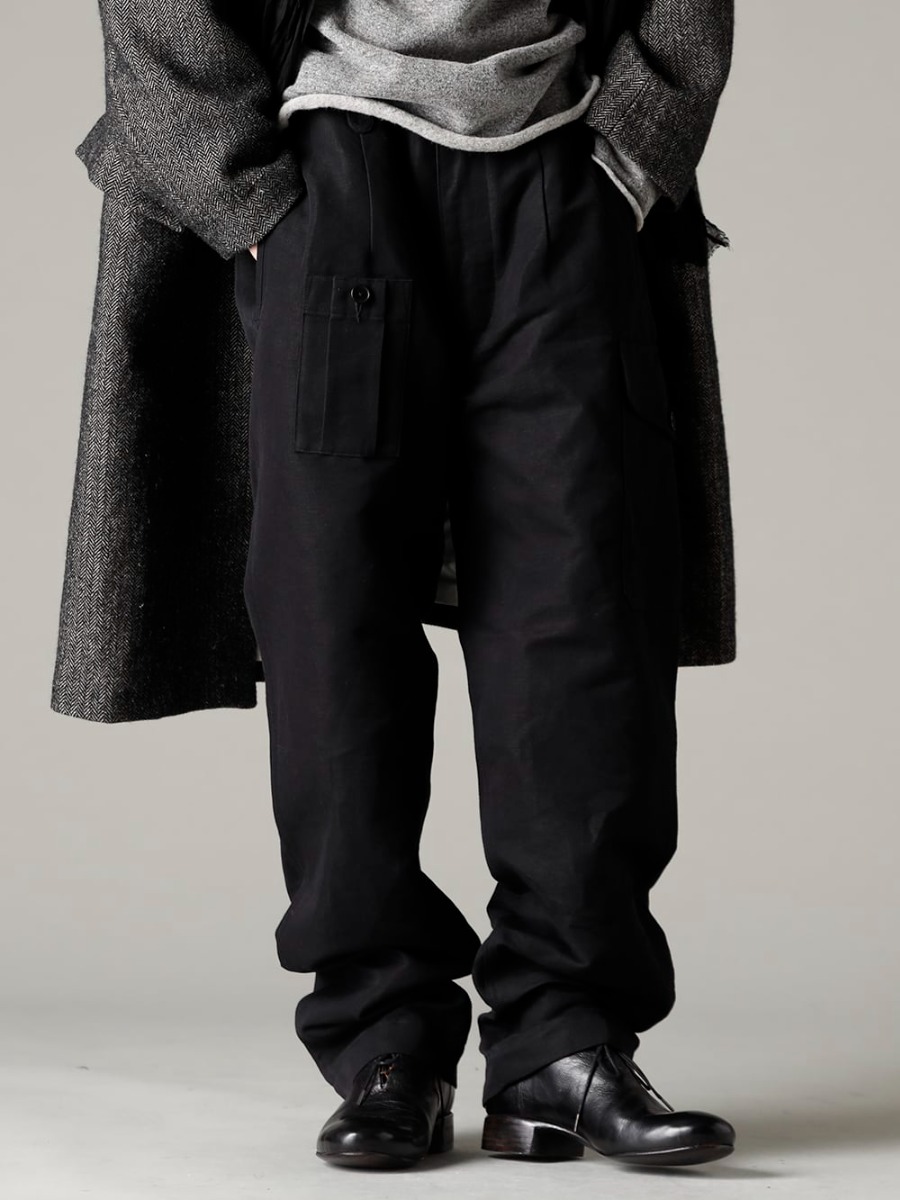 KLASICA 22-23AW Convenience and design coexisting - 22C-63MTR-Black 1960 1960 British Military Trousers Base Cargo Pants Black - Derby-W-Hidden-Laces-Kangaroo-Black W. Hidden Laces Derby Shoes Kangaroo Black 3-001