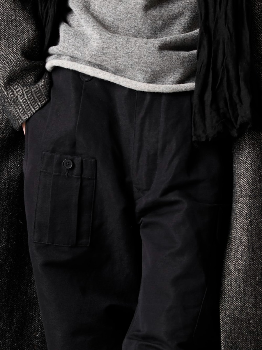 KLASICA 22-23AW Convenience and design coexisting - 22C-63MTR-Black 1960 1960 British Military Trousers Base Cargo Pants Black - Derby-W-Hidden-Laces-Kangaroo-Black W. Hidden Laces Derby Shoes Kangaroo Black 3-003
