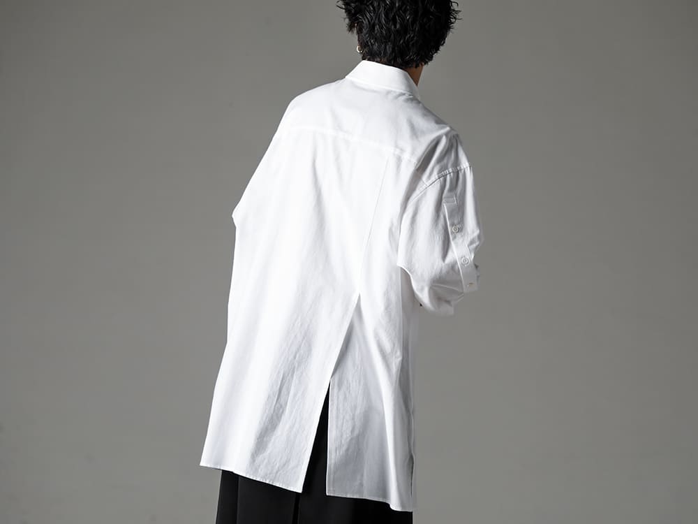 Yohji Yamamoto-ヨウジヤマモト 22-23AW(秋冬) 手仕事による温かみを感じられるカディコットンシャツ  - HZ-B14-047-スリーブボタンスイッチブラウス 2-003