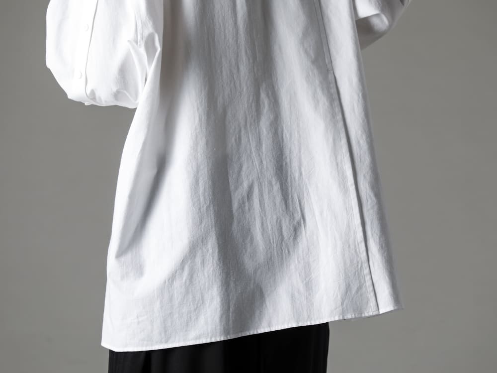 Yohji Yamamoto-ヨウジヤマモト 22-23AW(秋冬) 手仕事による温かみを感じられるカディコットンシャツ  - HZ-B14-047-スリーブボタンスイッチブラウス 2-004