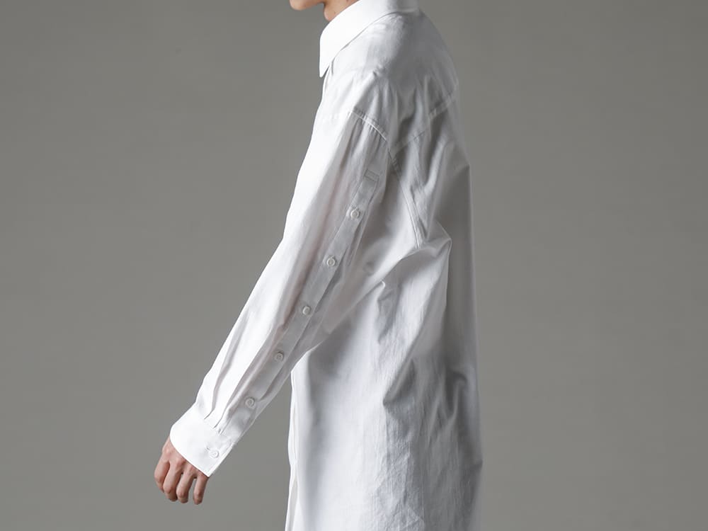 Yohji Yamamoto-ヨウジヤマモト 22-23AW(秋冬) 手仕事による温かみを感じられるカディコットンシャツ  - HZ-B14-047-スリーブボタンスイッチブラウス 2-005