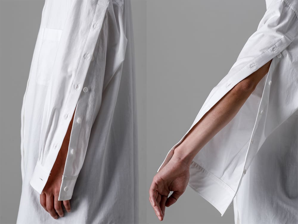 Yohji Yamamoto-ヨウジヤマモト 22-23AW(秋冬) 手仕事による温かみを感じられるカディコットンシャツ  - HZ-B14-047-スリーブボタンスイッチブラウス 2-006