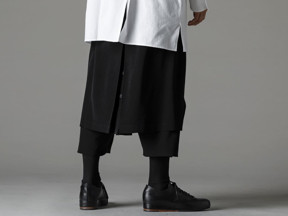 Yohji Yamamoto-ヨウジヤマモト 22-23AW(秋冬) 春夏仕様のラップパンツをお求めの方必見！タキシードクロスラップパンツ -  HZ-P16-500-スタンダードラップパンツ - Handsewn-Classic-Lo-ハンドソーン クラシック ロー 3-002
