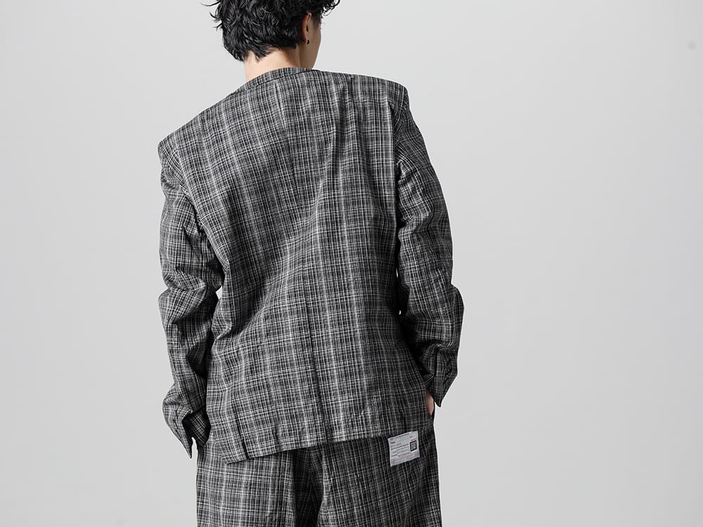 Maison MIHARAYASUHIRO - メゾン ミハラヤスヒロ 2023SS 見出し2  - A10JK032 - ワイド カスリ チェック ブレザー - A09TS691-White - MMY プリント Tee White 2-003