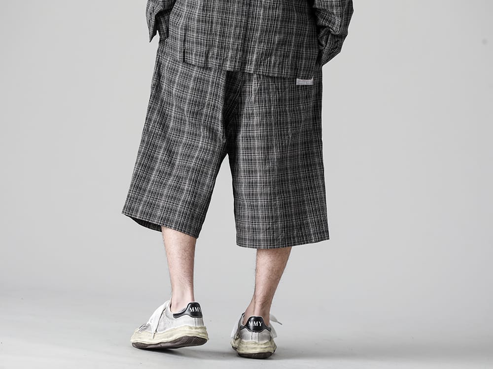 Maison MIHARAYASUHIRO - メゾン ミハラヤスヒロ 2023SS 見出し3 - A10PT034 - ラップ-ウエスト カスリ チェック ショーツ - A10FW712-White - ブレイキー ロー オリジナルソール キャンバス スニーカー White 3-002