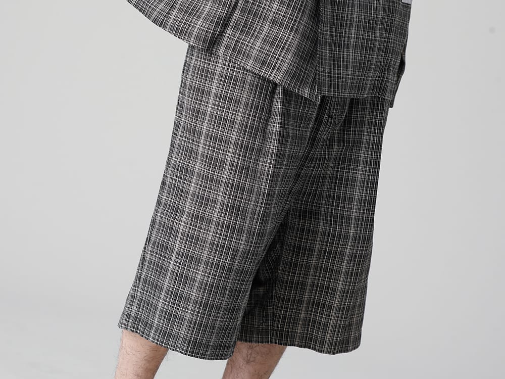 Maison MIHARAYASUHIRO - メゾン ミハラヤスヒロ 2023SS 見出し3 - A10PT034 - ラップ-ウエスト カスリ チェック ショーツ - A10FW712-White - ブレイキー ロー オリジナルソール キャンバス スニーカー White 3-003