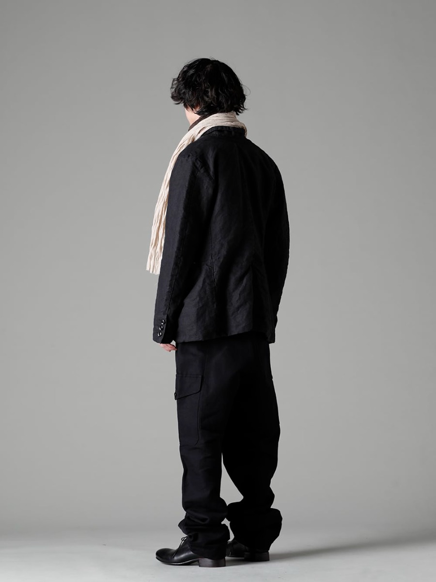 GARMENT REPRODUCTION OF WORKERS(ガーメント リプロダクション オブ ワーカース) 22-23AW(秋冬) アルチザンならではの皺を楽しむ - Vincent-Jacket-Washi-Black ビンセント ジャケット 和紙 ブラック - TTW-wkp-Khaki ウールボトルネック カーキ - 22C-63MTR-Black 1960 ブリティッシュ ミリタリー トラウザーズ ベース カーゴパンツ ブラック - scarf-Beige リネンストール ベージュ - Derby-W-Hidden-Laces-Kangaroo-Black W. ヒドゥン レース ダービーシューズ カンガルー ブラック 1-003