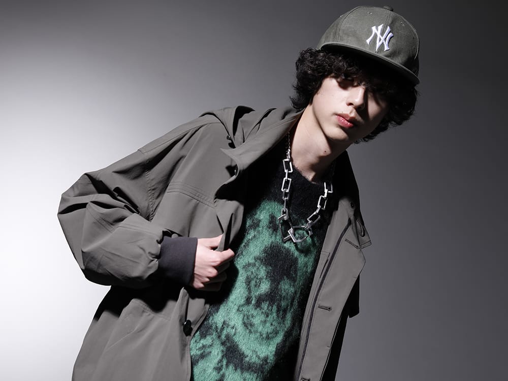 The Viridi-anne / SAINT MICHAEL / JULIUS / NVCLEAR 2023SS - A hooded coat that works as a light outerwear - VI-3560-06-Dark-Olive(Water-Repellent Stretch Hooded Coat Dark Olive) SM-A22-0000-072(BORN X RAISED × ©SAINT M×××××× CLOWN Knit Black) NV_002-Vintage-Green(NV LOGO FR ARMY COTTON CAP VINTAGE GREEN) 817ACU15-silver(Chain Necklace Silver) - 2-001