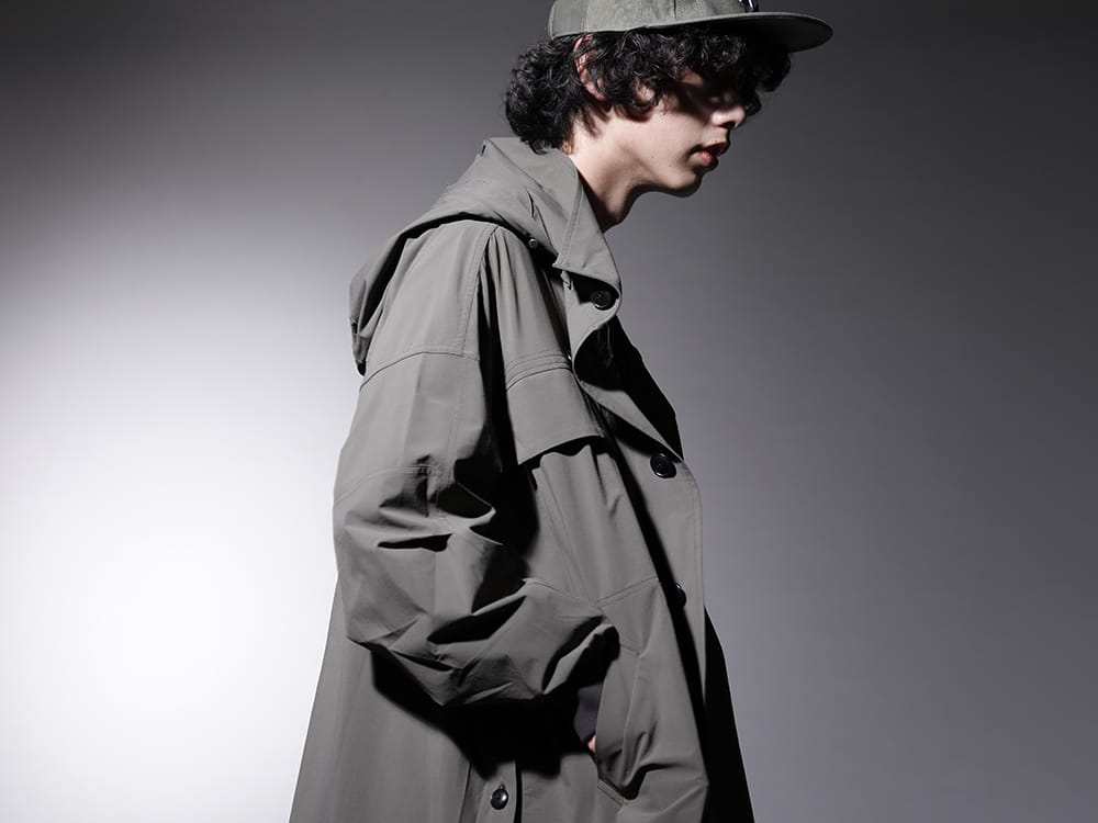 The Viridi-anne / NVCLEAR 2023SS - A hooded coat that works as a light outerwear - VI-3560-06-Dark-Olive(Water-Repellent Stretch Hooded Coat Dark Olive) NV_002-Vintage-Green(NV LOGO FR ARMY COTTON CAP VINTAGE GREEN) - 2-003