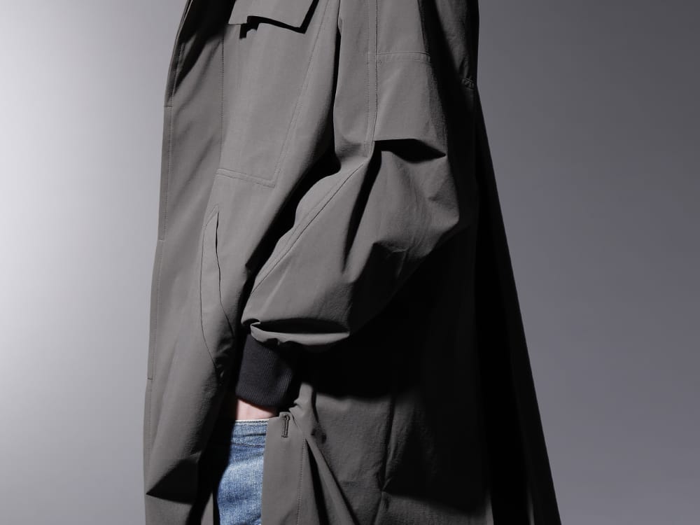 The Viridi-anne 2023SS - A hooded coat that works as a light outerwear - VI-3560-06-Dark-Olive(Water-Repellent Stretch Hooded Coat Dark Olive) - 2-006