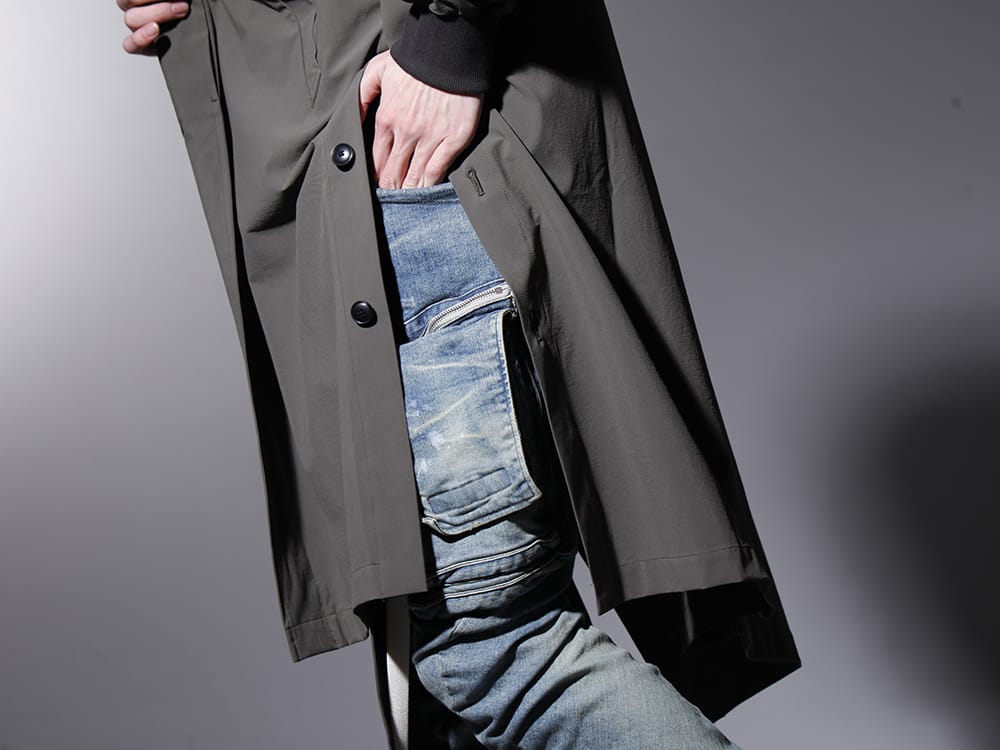 The Viridi-anne 2023SS - A hooded coat that works as a light outerwear - VI-3560-06-Dark-Olive(Water-Repellent Stretch Hooded Coat Dark Olive) - 2-007