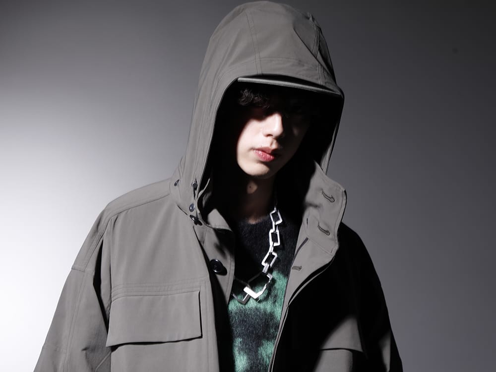 The Viridi-anne / SAINT MICHAEL / JULIUS / NVCLEAR 2023SS - A hooded coat that works as a light outerwear - VI-3560-06-Dark-Olive(Water-Repellent Stretch Hooded Coat Dark Olive) SM-A22-0000-072(BORN X RAISED × ©SAINT M×××××× CLOWN Knit Black) NV_002-Vintage-Green(NV LOGO FR ARMY COTTON CAP VINTAGE GREEN) 817ACU15-silver(Chain Necklace Silver) - 2-011