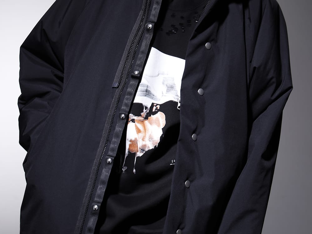 ACRONYM / JULIUS 2023SS - The best coach jacket with attention to detail - sj.J95-PL(Insulated Coach Jacket) 807CUM4-Black(Cotton Sweat Damaged Pullover Black) - 2-006