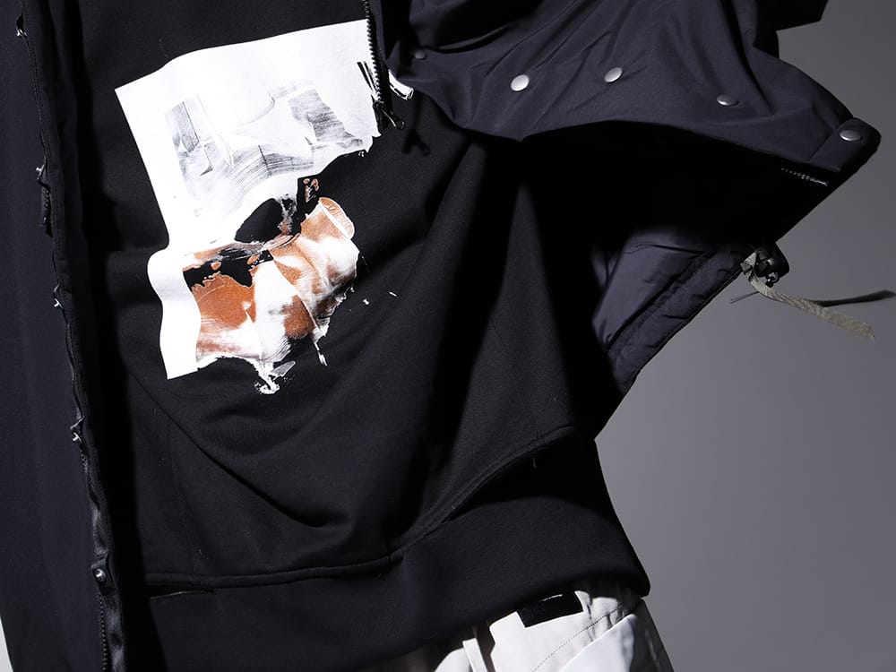 ACRONYM / JULIUS 2023SS - The best coach jacket with attention to detail - sj.J95-PL(Insulated Coach Jacket) 807CUM4-Black(Cotton Sweat Damaged Pullover Black) - 2-010