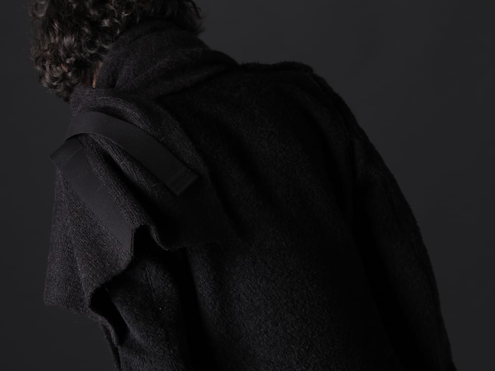 JULIUS / kiryuyrik 2023PS - Coats and scarves are standard items from various brands. - KO-HJ29-105-black(Alpaca Shaggy Single Napoleon Jacket Black) 807STU1(Baby Alpaca Yarn Alpaca Knit Stole) - 2-007