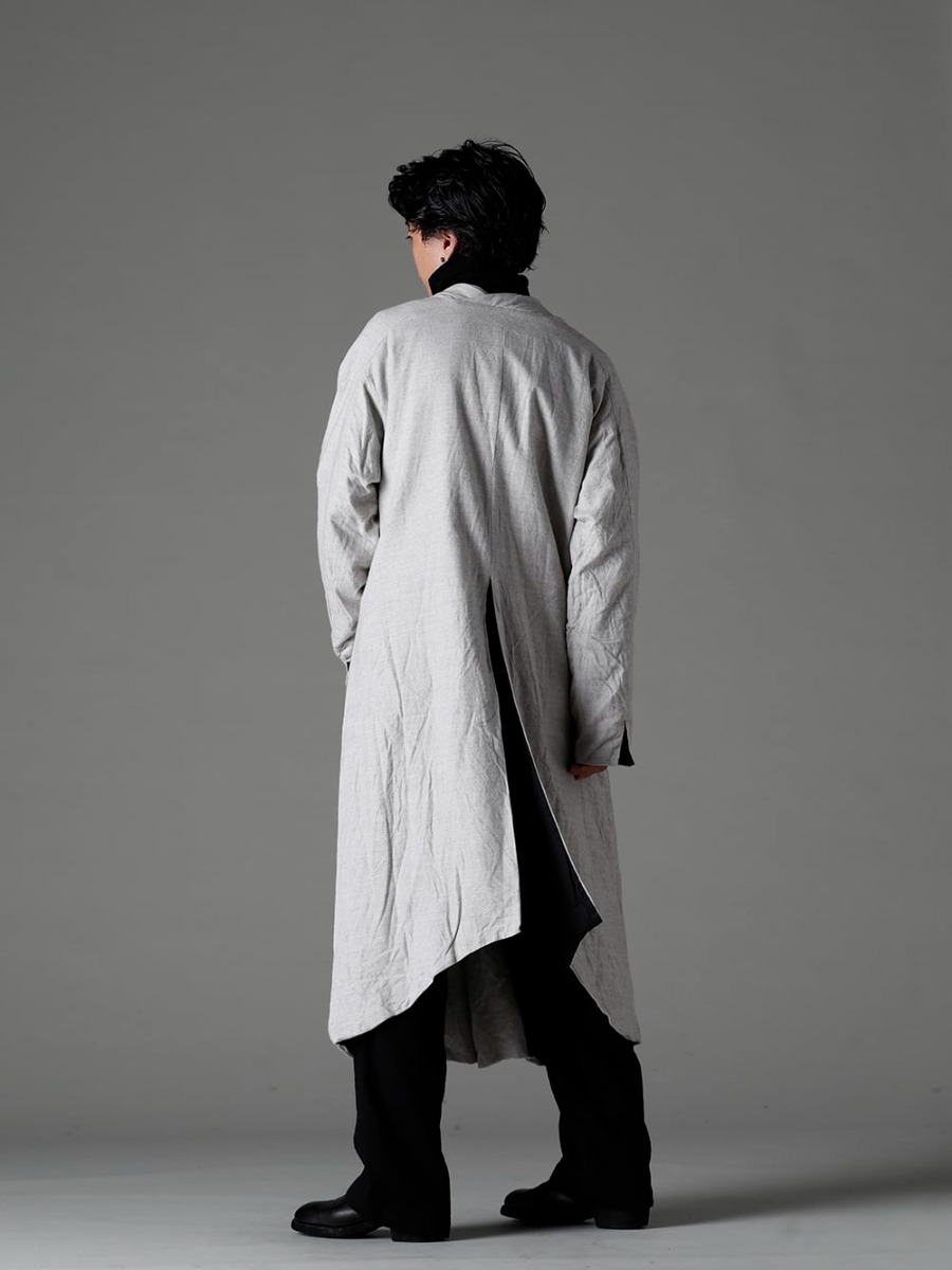 Garment Reproduction of Workers(ガーメント リプロダクション オブ ワーカース) 22-23AW(秋冬) シンプルながら味わい深いデザイン - Berger-Coat-Shawl-Collar-Nel-Natural バーガー コート ショール カラー ネル ナチュラル - Bretagne-pants-Long-Wool-Black ブルターニュ パンツ ロング ウール ブラック - 788Z_H バックジップブーツ ダブルソール - ホース フルグレイン レザー 1-002
