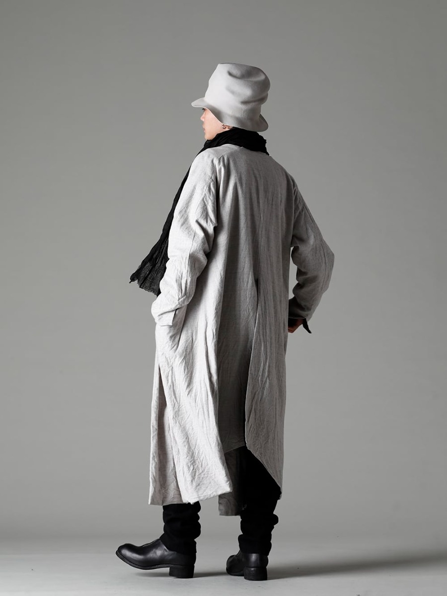 Garment Reproduction of Workers(ガーメント リプロダクション オブ ワーカース) 22-23AW(秋冬) ネル ナチュラル コーディネートパターン  - Berger-Coat-Shawl-Collar-Nel-Natural バーガー コート ショール カラー ネル ナチュラル - UP110-354B コントゥア パンツ 2.0 - PL0FZ オーソピーディック デコルテ シューズ ダブルソール ホース フルグレイン - PL0FZ 2-005