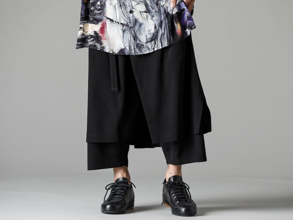 Yohji Yamamoto 23SS Standard wrap pants that give off a spring-like feel - HZ-P16-500-standard wrap pants - Handsewn-Classic-Lo-Handsawn Classic Low 3-002