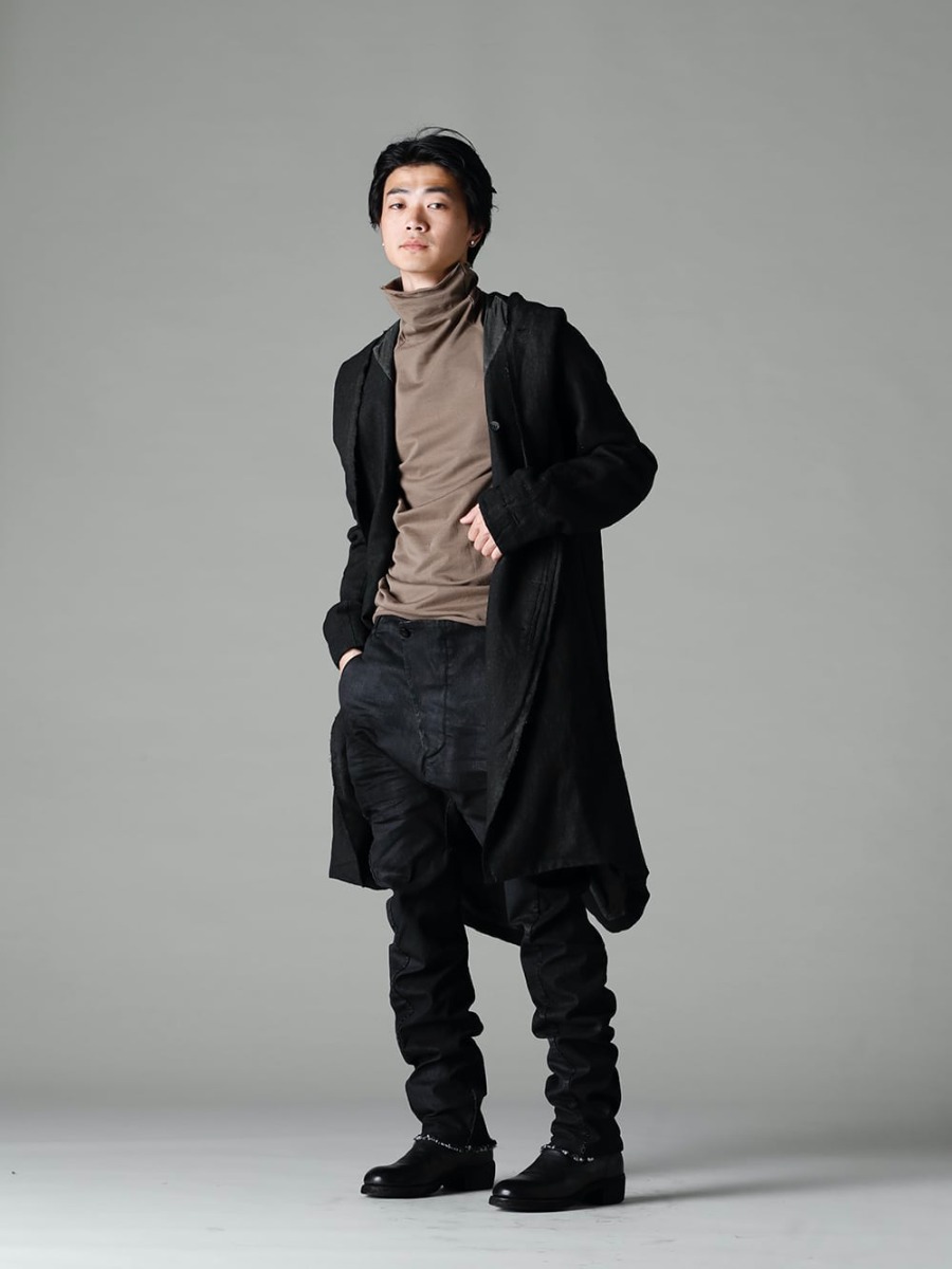 ware(ウェア) 22-23AW 扱いやすいシンプルなコットン生地  - M2920 リバーシブル パーカ - TTC-swcm-Khaki コットンボトルネック カーキ - 788Z_H バックジップブーツ ダブルソール - ホース フルグレイン レザー 2-003